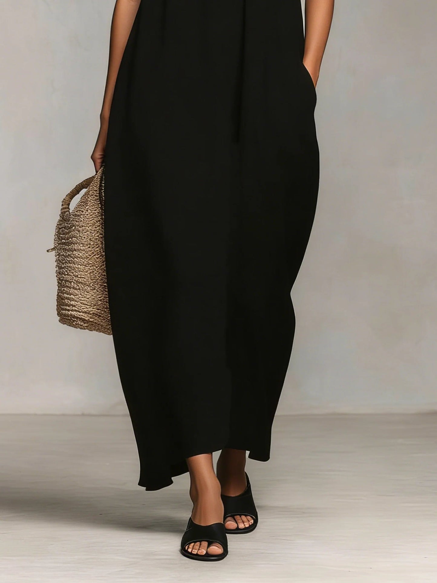 Mirelle | Vestido largo estilo color-block con tirantes finos