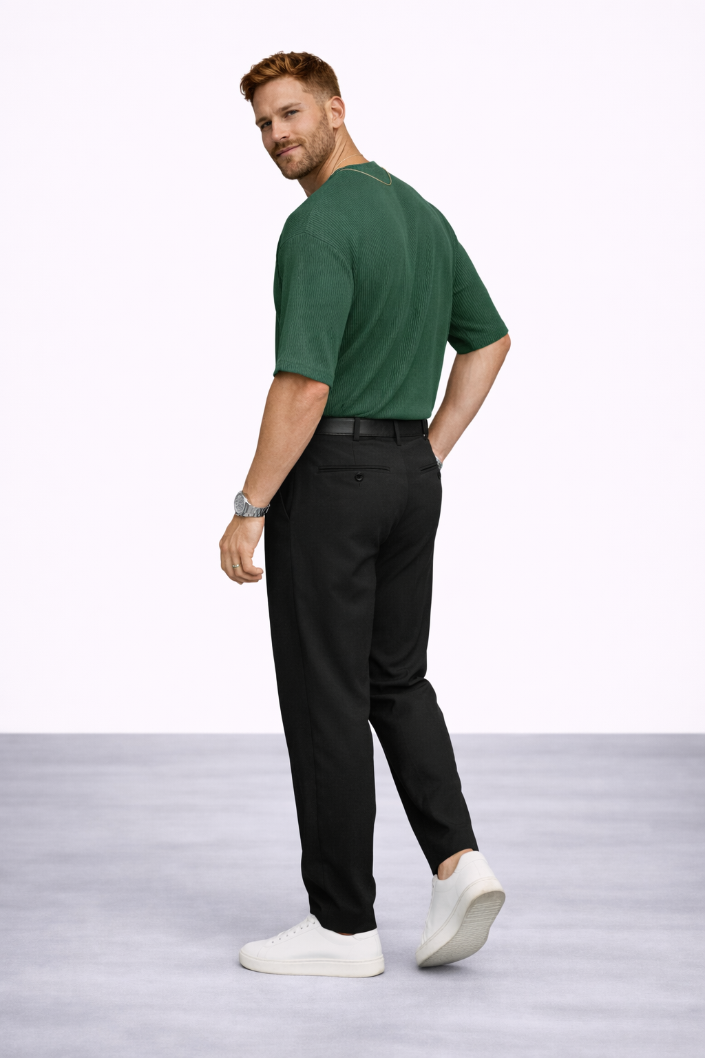 Eduardo | Camiseta oversize de felpa - Verde