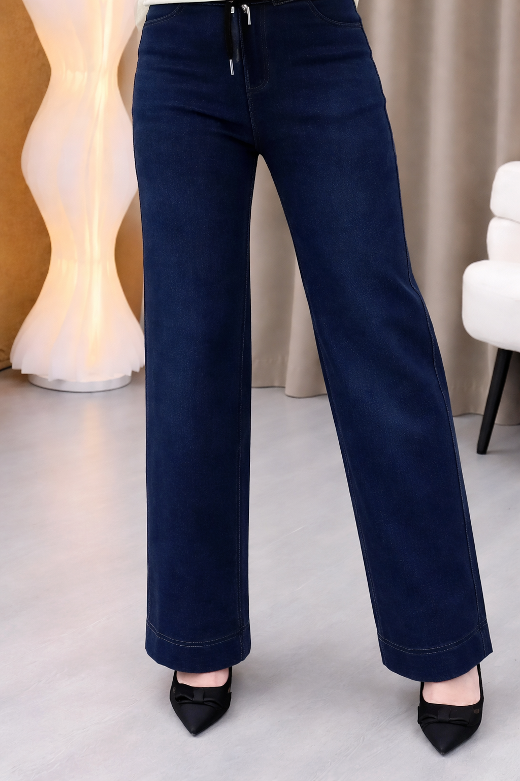 Renata | Pantalones informales de algodón elástico con cintura elástica
