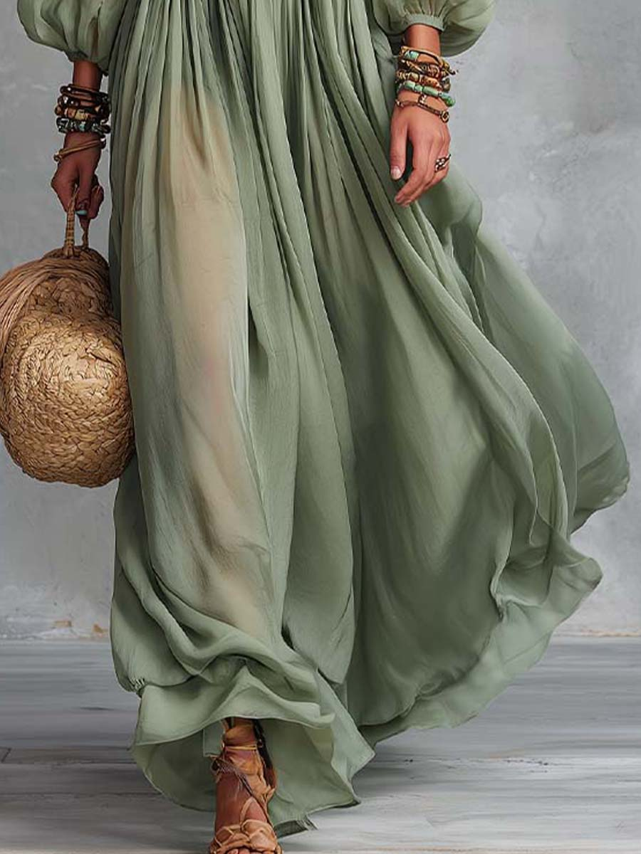 Élodine | Vestido largo bohemio con estampado floral