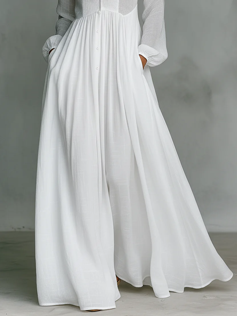 Léonie| Vestido largo minimalista con cuello alto