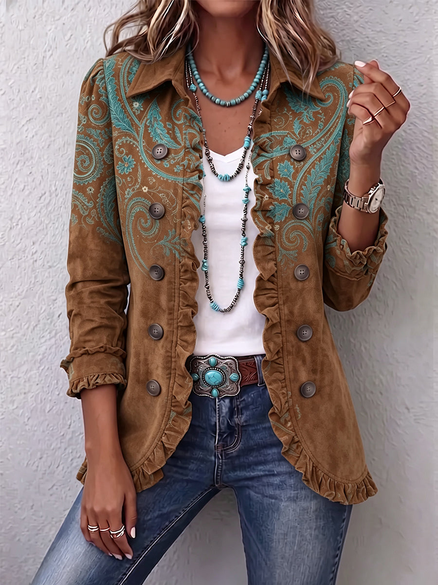 Macarena | Chaqueta de cachemir con volantes