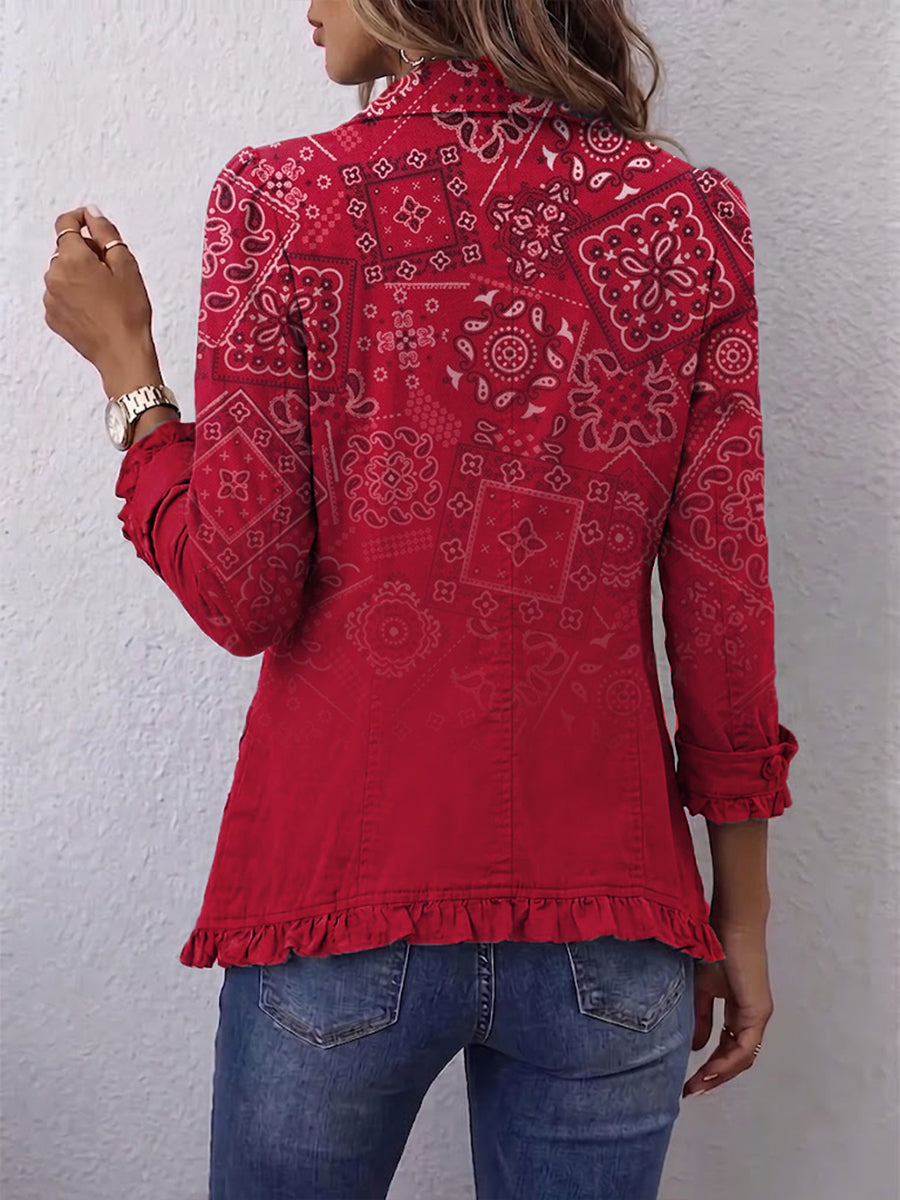 Clotilde | Chaqueta de cachemir degradada con volantes
