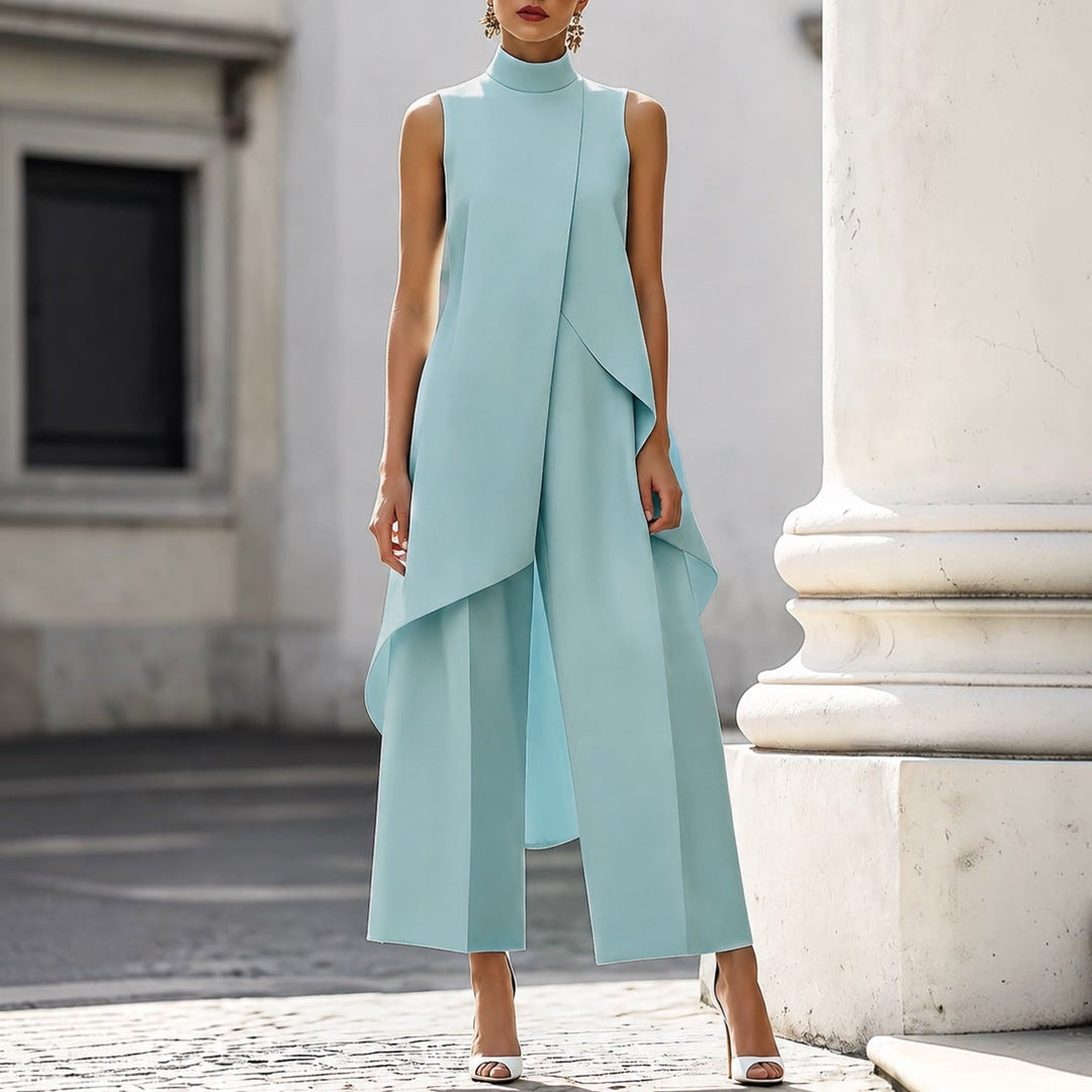 Valentina | Elegante mono con cuerpo de cuello alto drapeado
