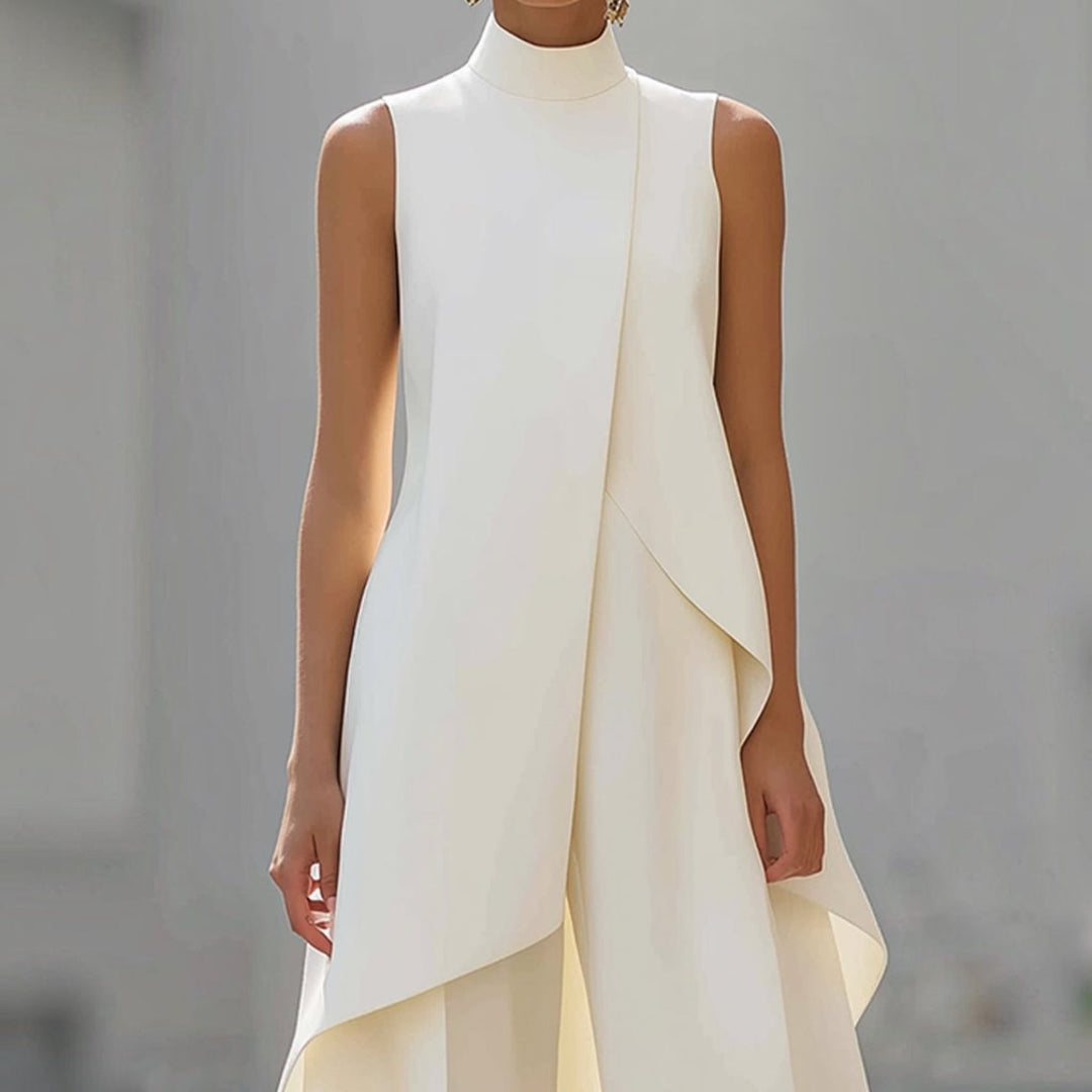 Valentina | Elegante mono con cuerpo de cuello alto drapeado
