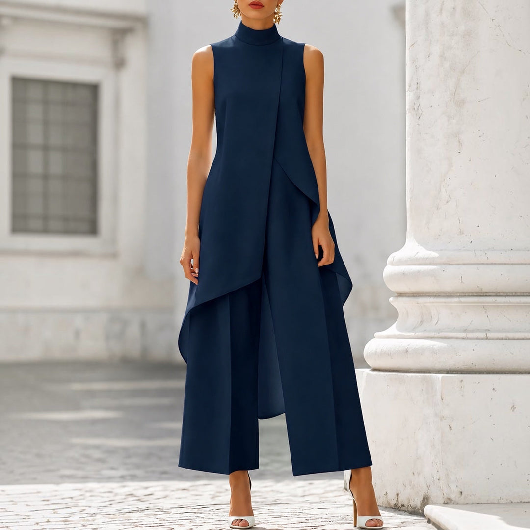 Valentina | Elegante mono con cuerpo de cuello alto drapeado