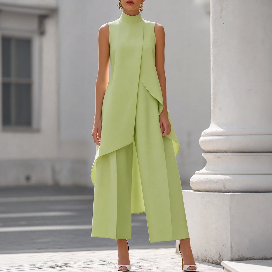 Valentina | Elegante mono con cuerpo de cuello alto drapeado