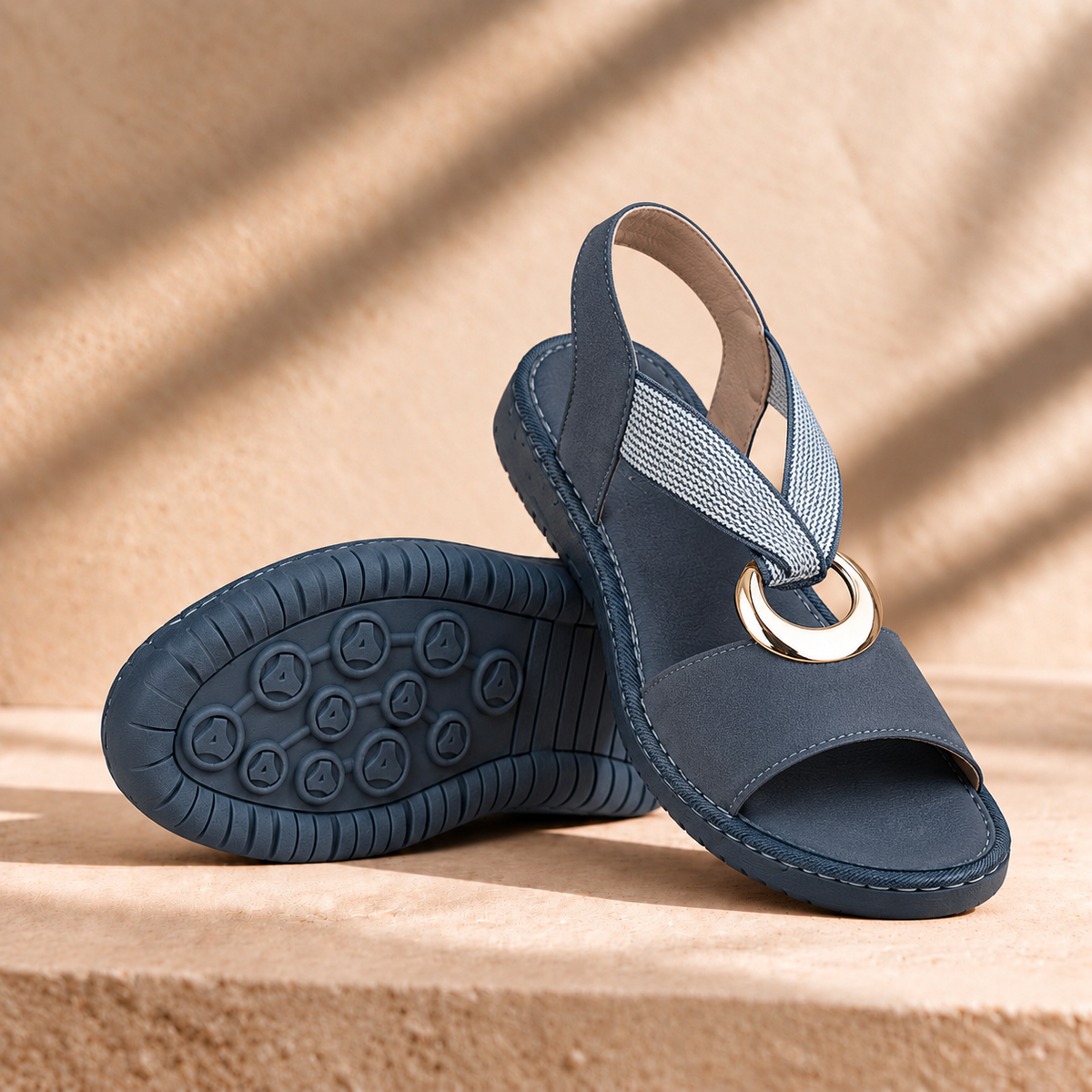ALMARA ┃ Sandalias con hebilla metálica