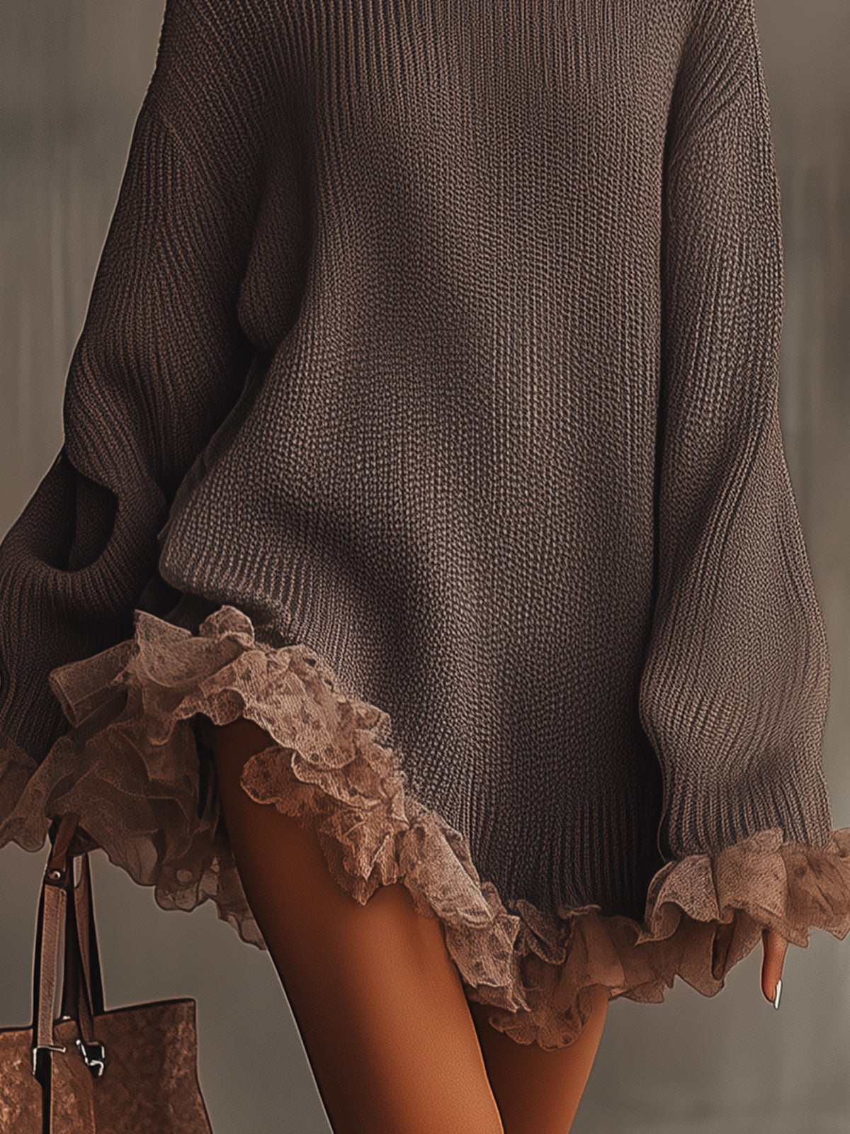 Claudia | Vestido jersey oversize con volantes