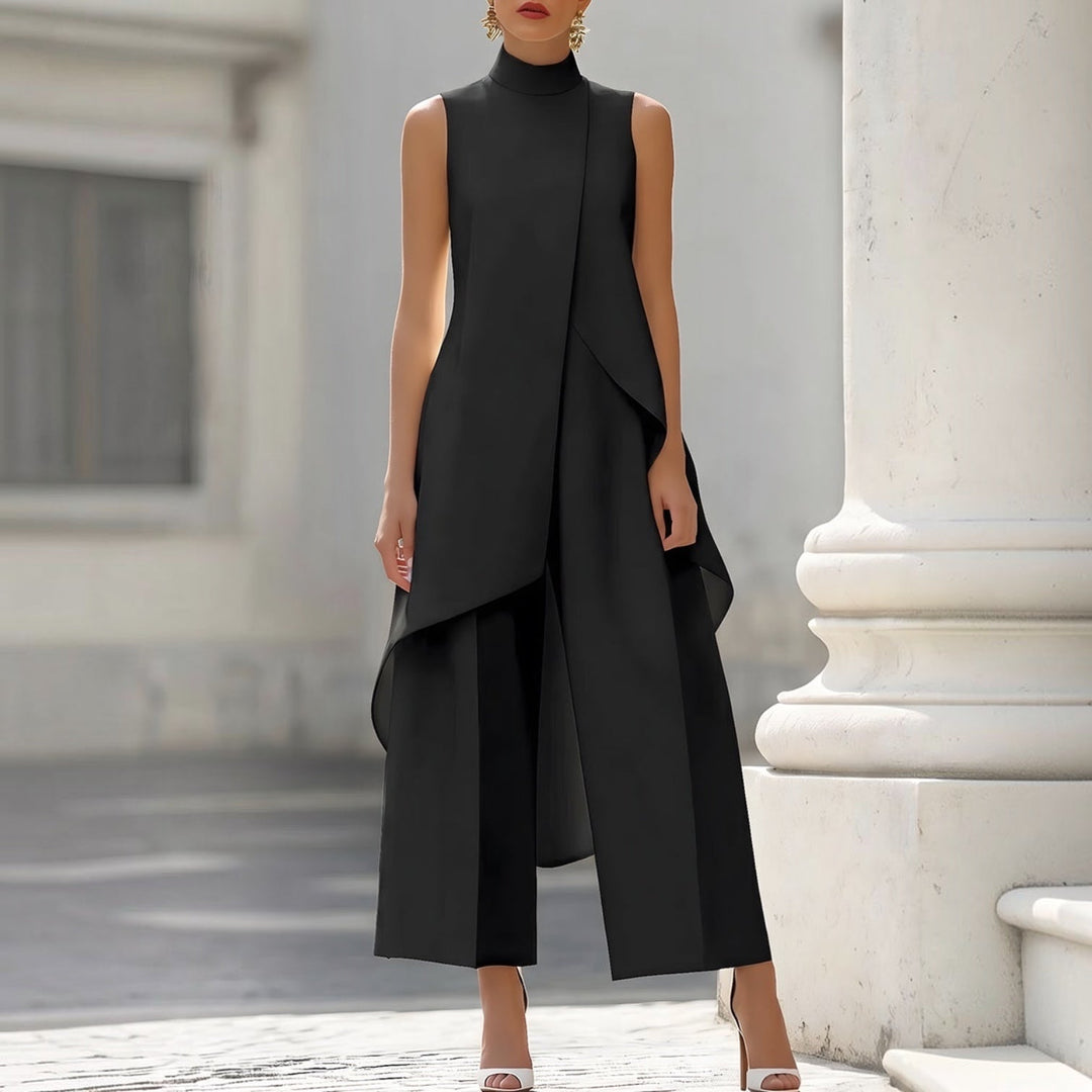 Valentina | Elegante mono con cuerpo de cuello alto drapeado