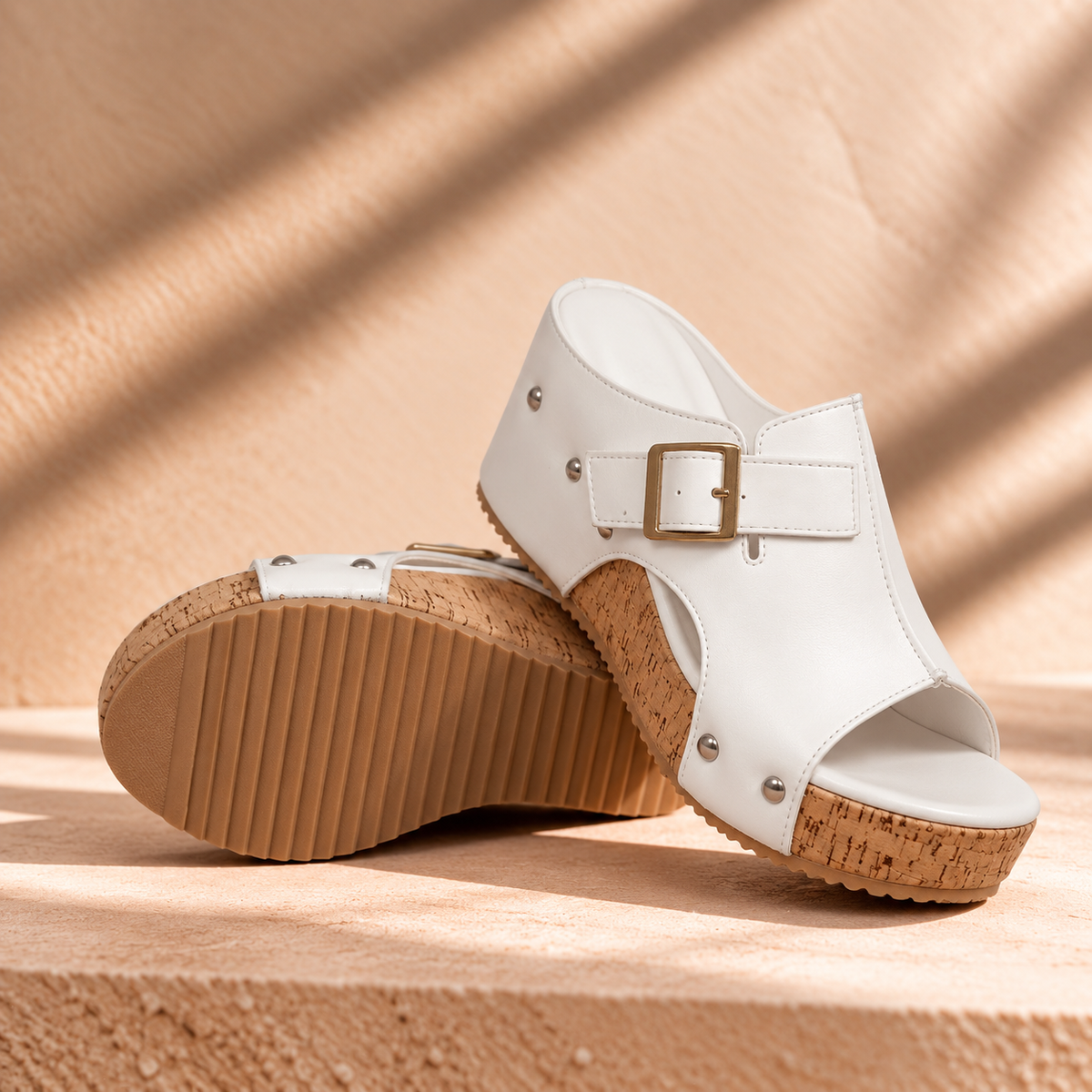 CASSIA | Sandalias de cuña de piel