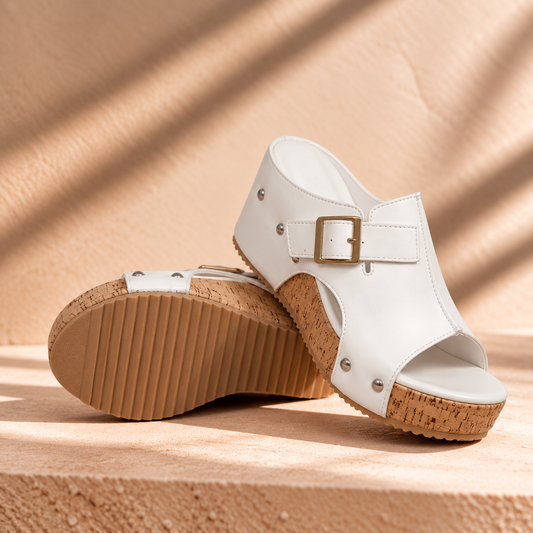 CASSIA | Sandalias de cuña de piel