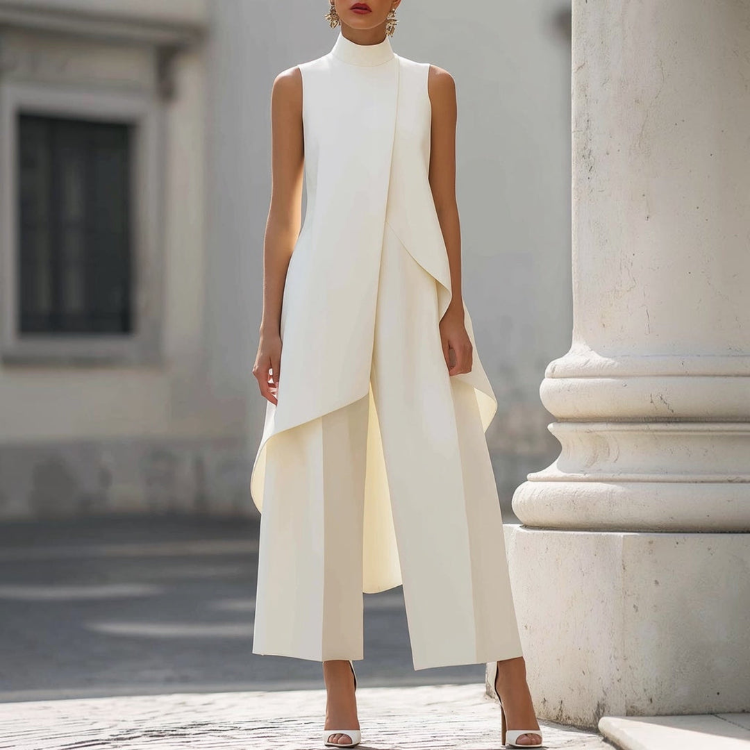 Valentina | Elegante mono con cuerpo de cuello alto drapeado