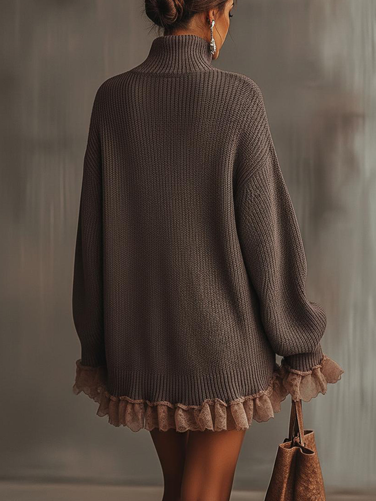 Claudia | Vestido jersey oversize con volantes