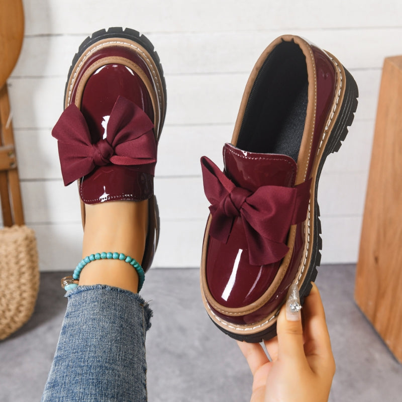 Mocassins brillants avec nœud