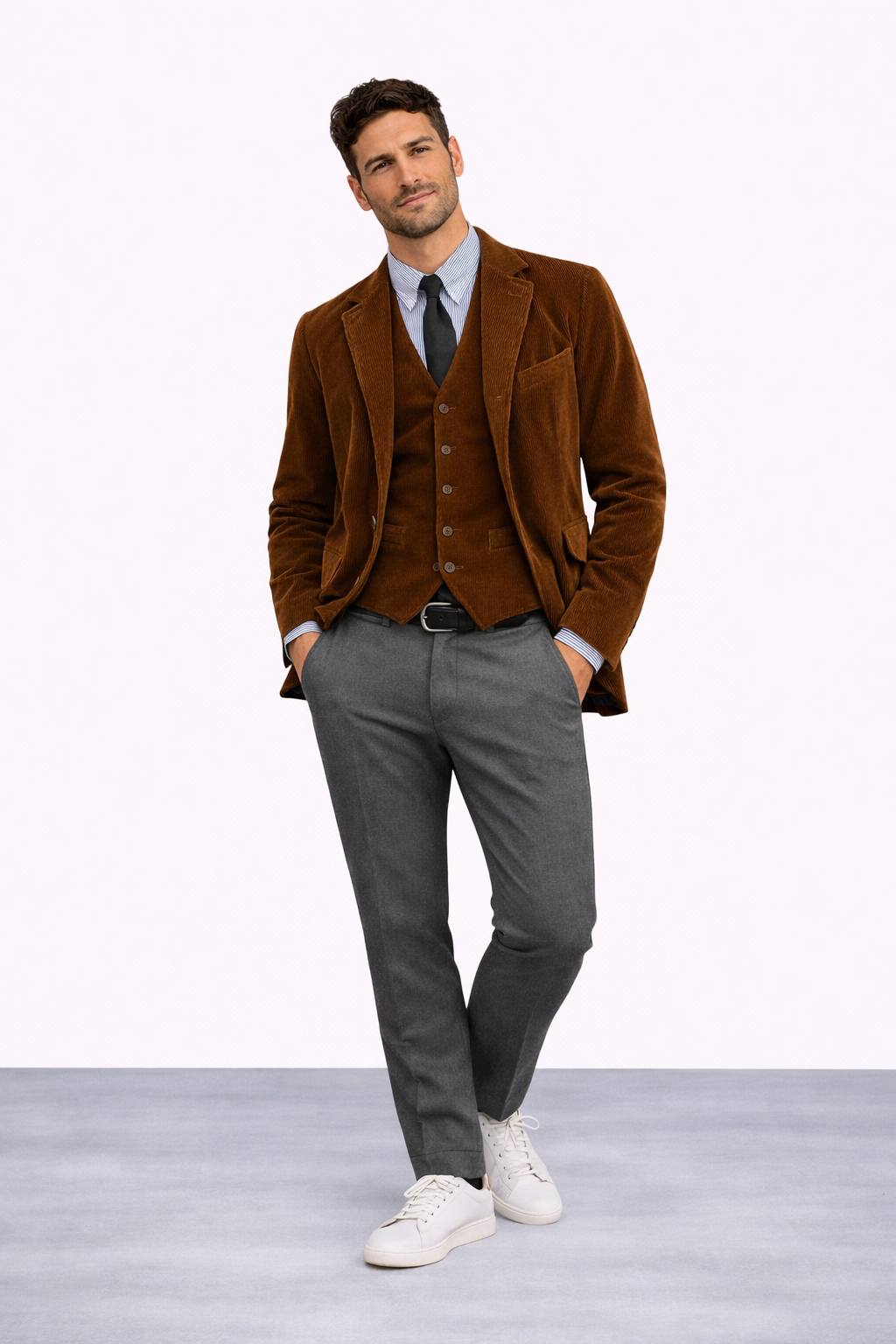 Tommy | Conjunto de 2 piezas: blazer y chaleco de terciopelo