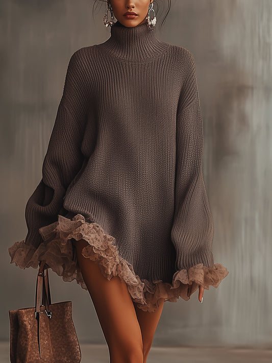 Claudia | Robe pull oversize à volants