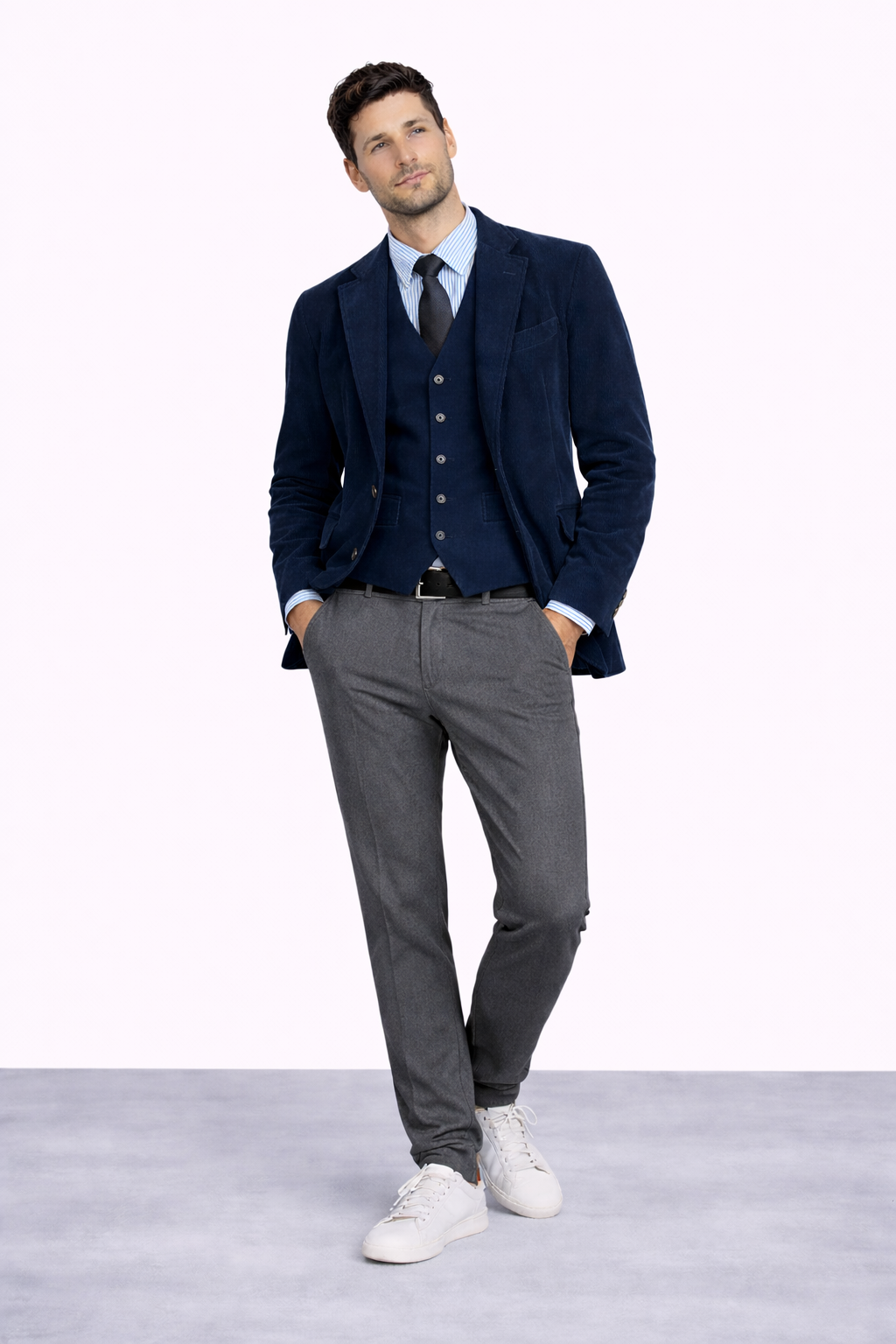 Tommy | Conjunto de 2 piezas: blazer y chaleco de terciopelo