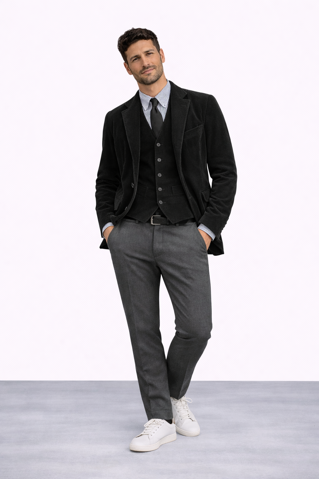 Tommy | Conjunto de 2 piezas: blazer y chaleco de terciopelo