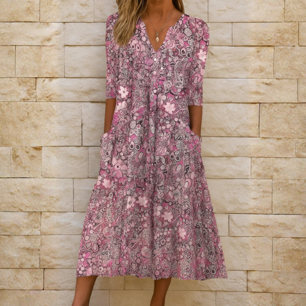 OLIVIA | ROBE ÉLÉGANTE AVEC DÉCOLLÉTÉ EN V