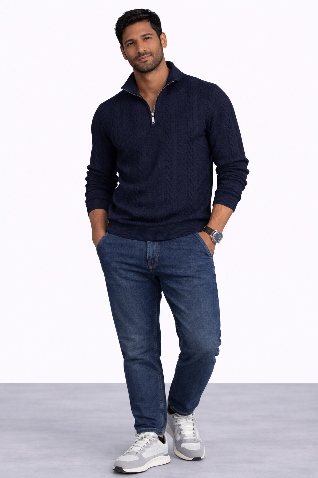 Tomás | Elegante polo de punto con cremallera