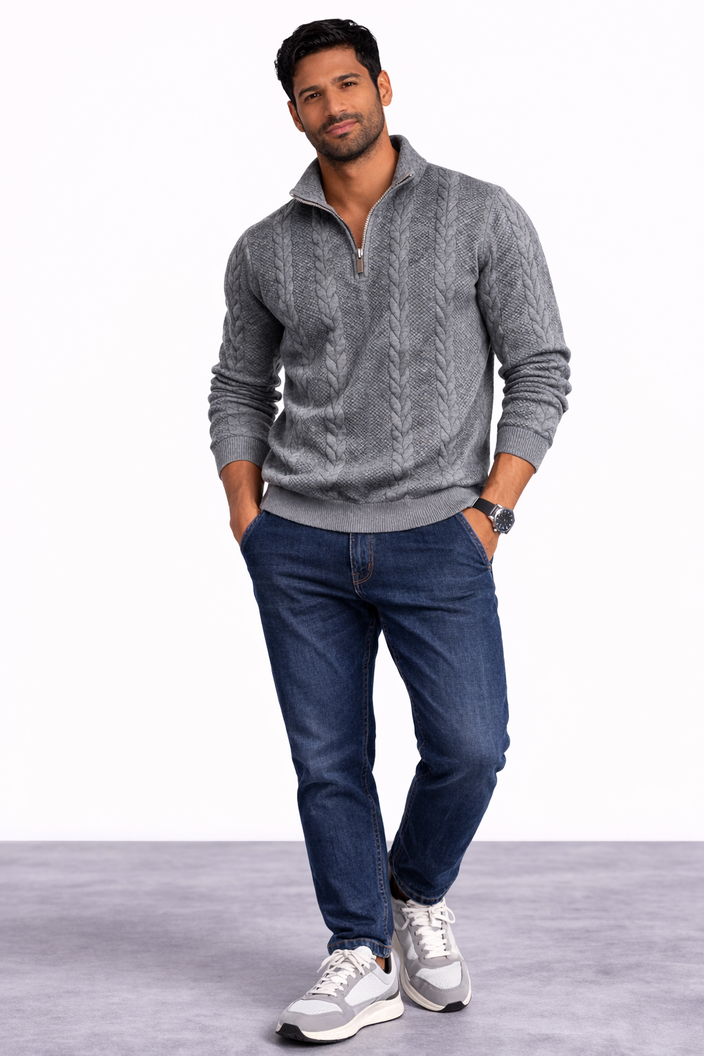 Tomás | Elegante polo de punto con cremallera