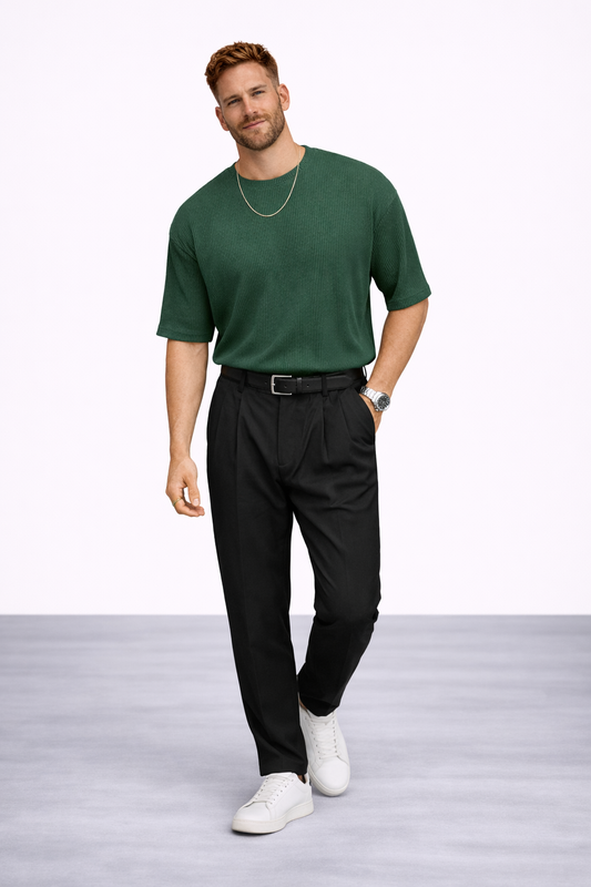 Eduardo | T-shirt oversize en molleton - Vert