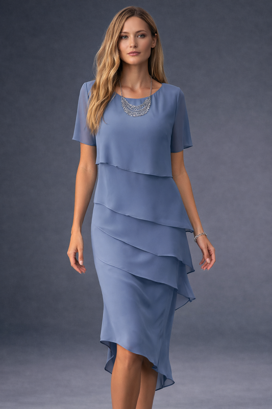 Anastasia | Robe midi de luxe à volants