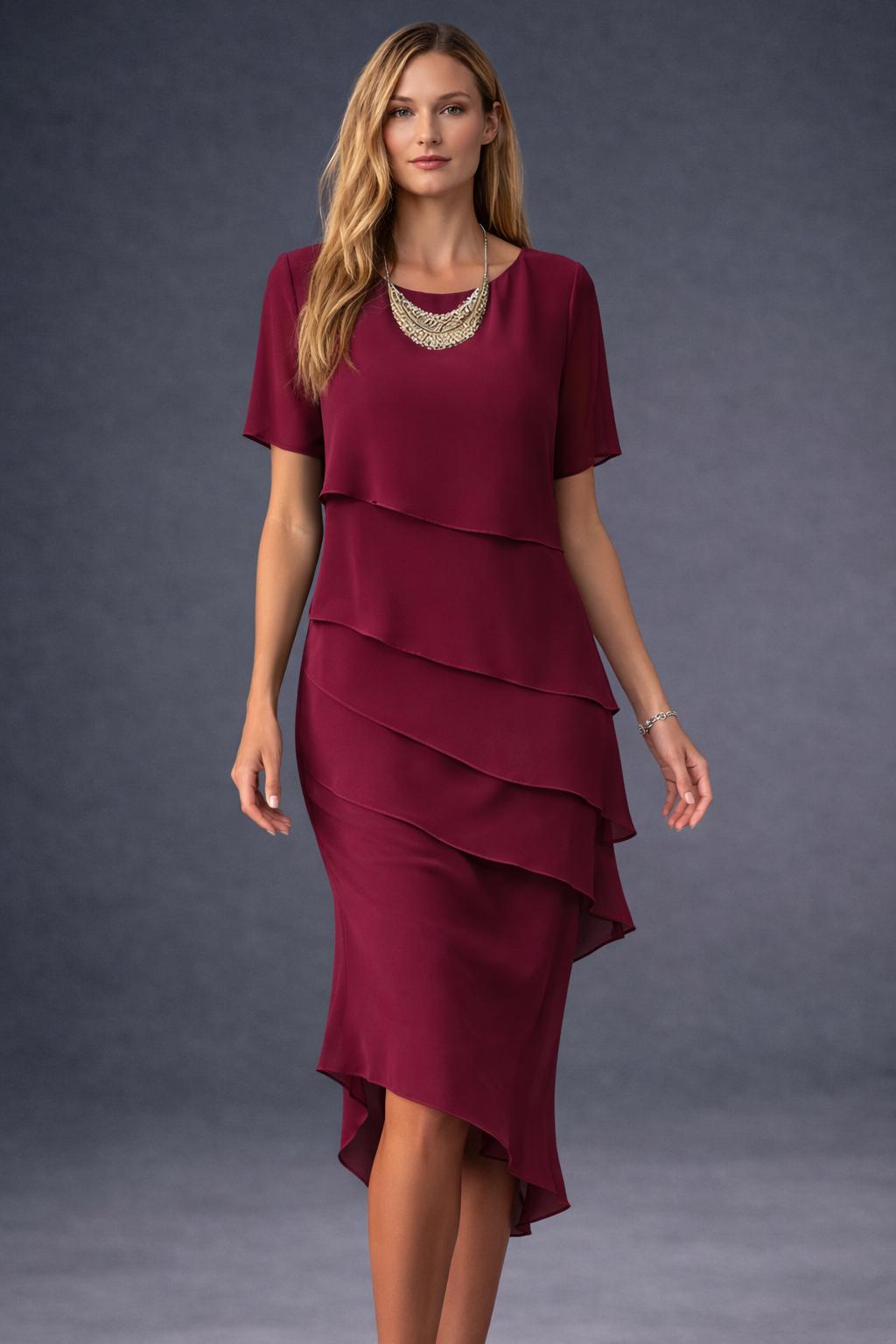 Anastasia | Vestido midi de lujo con capas