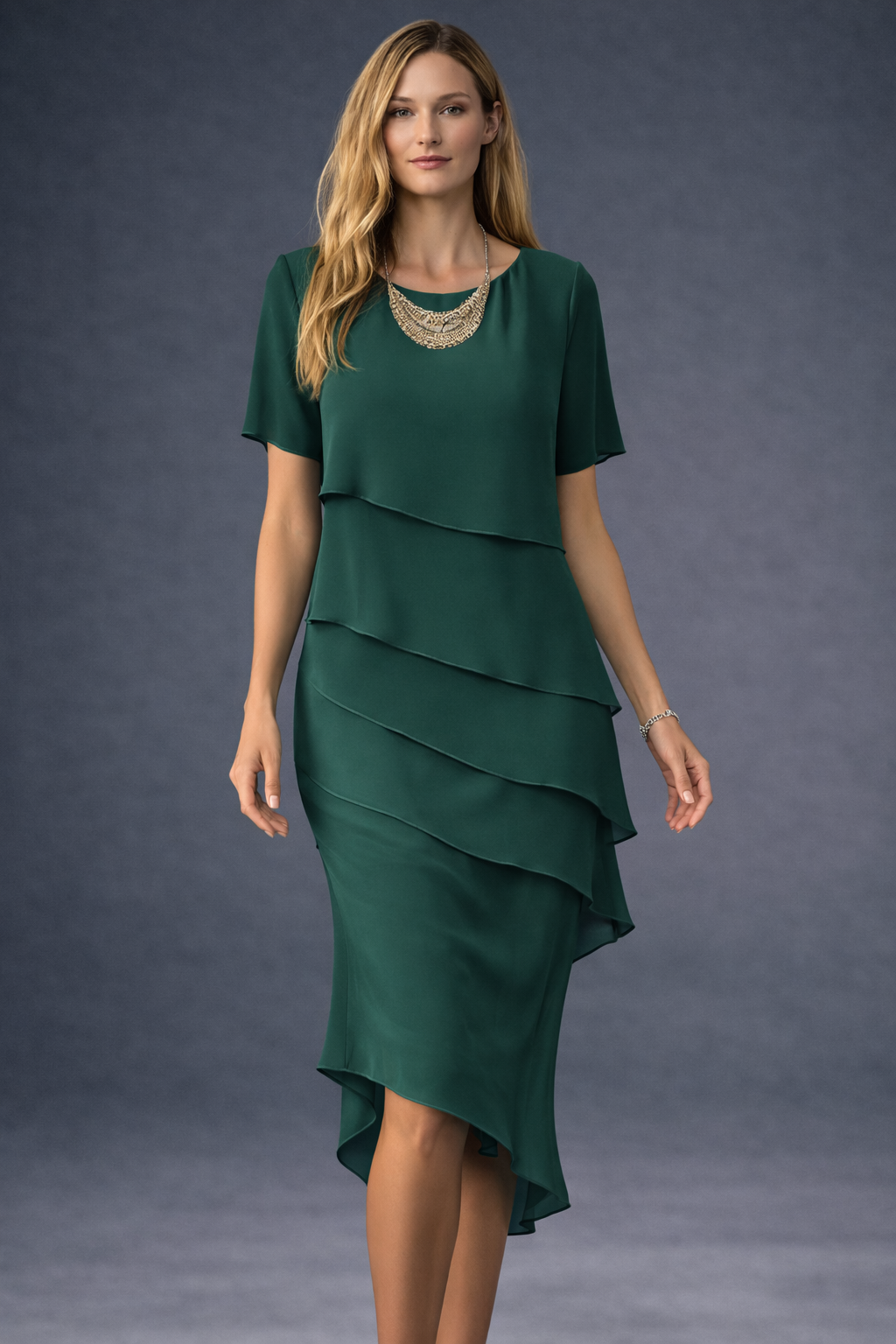 Anastasia | Vestido midi de lujo con capas