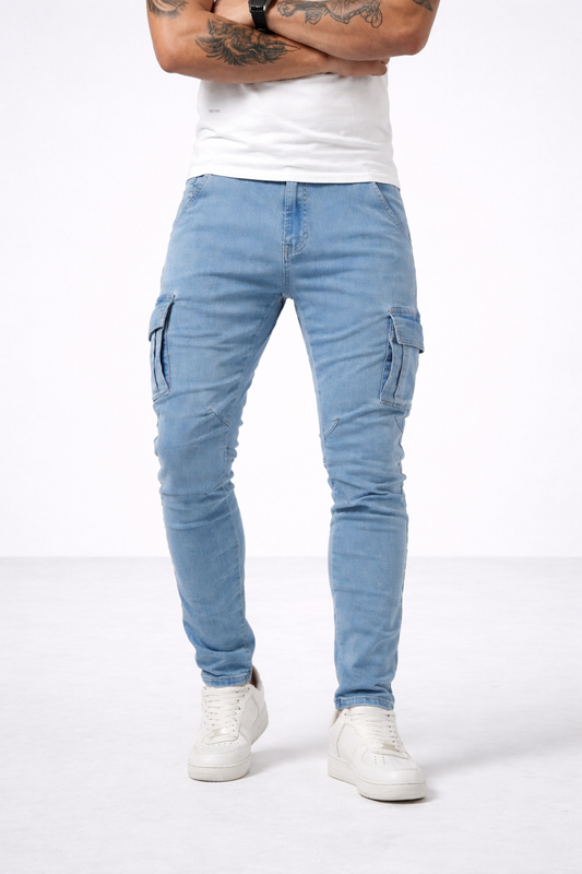 Pantalon cargo marine stretch