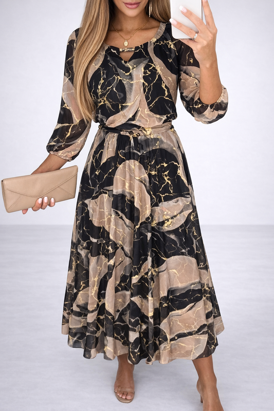 Robe en mousseline de soie imprimée