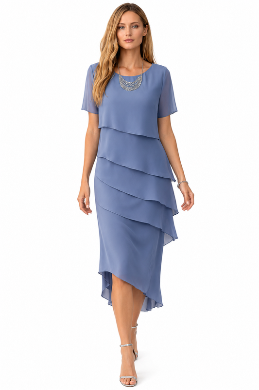 Anastasia | Vestido midi de lujo con capas
