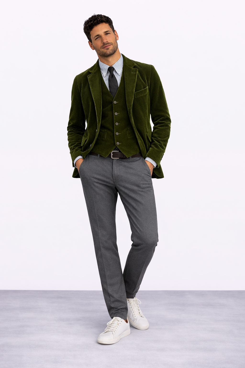 Tommy | Conjunto de 2 piezas: blazer y chaleco de terciopelo
