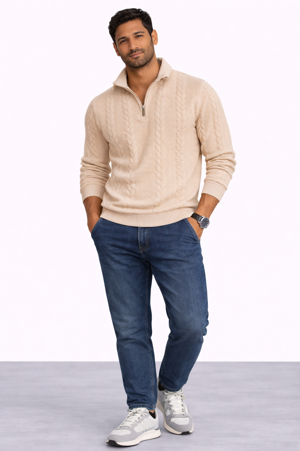 Tomás | Elegante polo de punto con cremallera