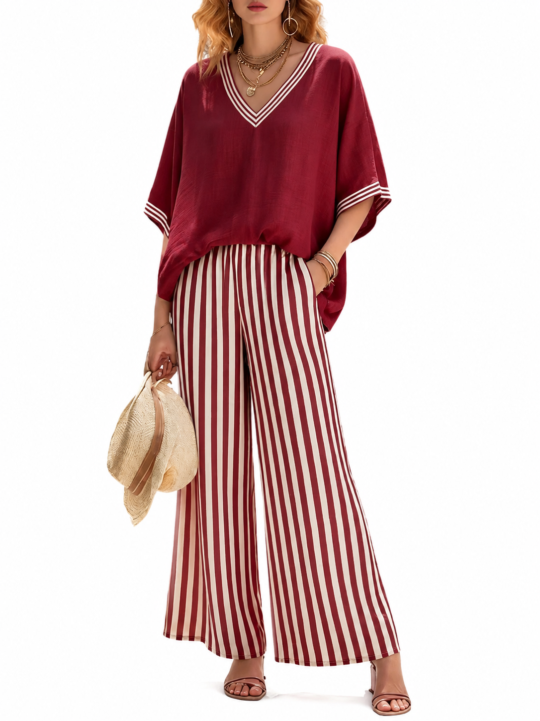 Amelia | Conjunto de verano amplio con pantalón fluido