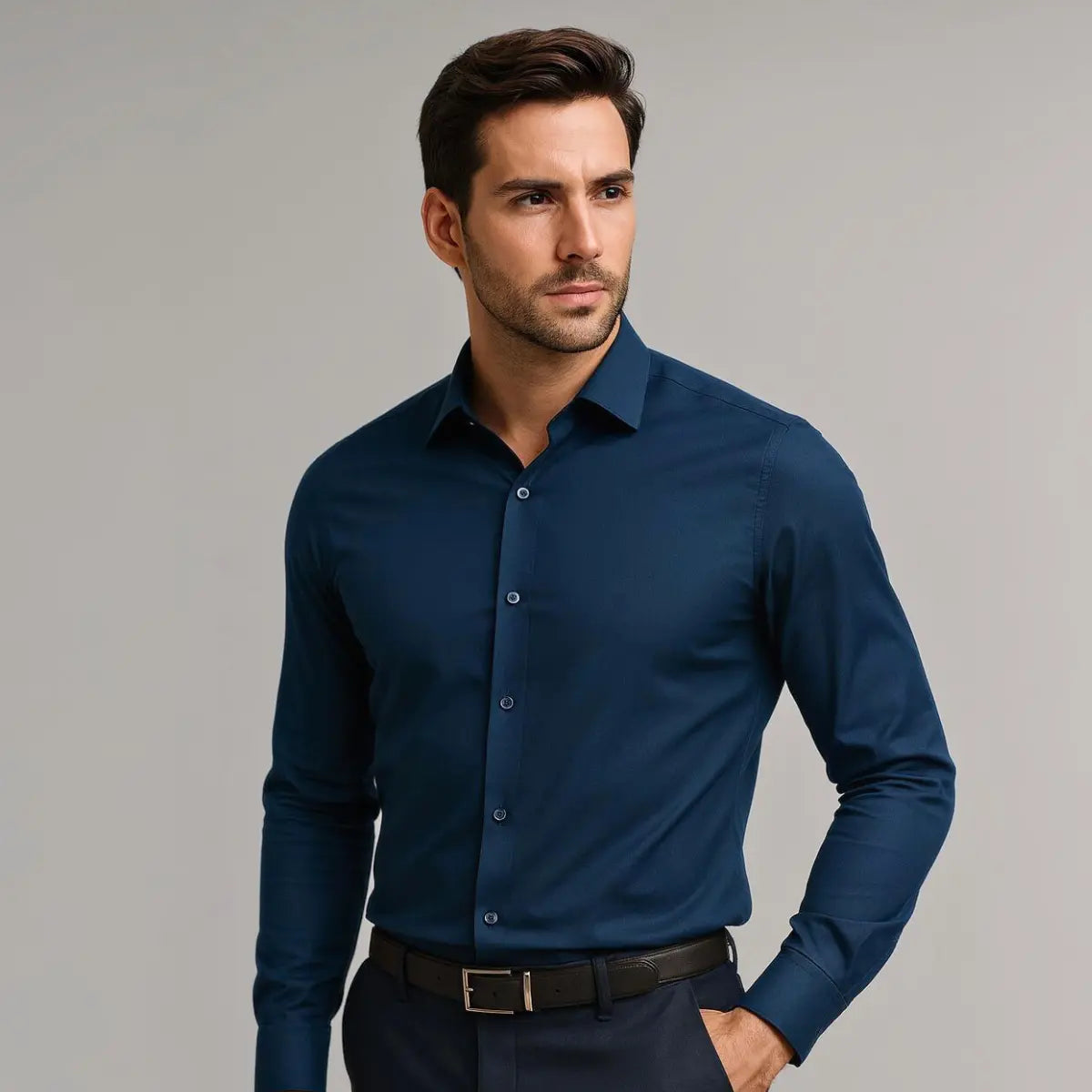 Camisa ajustada sin arrugas