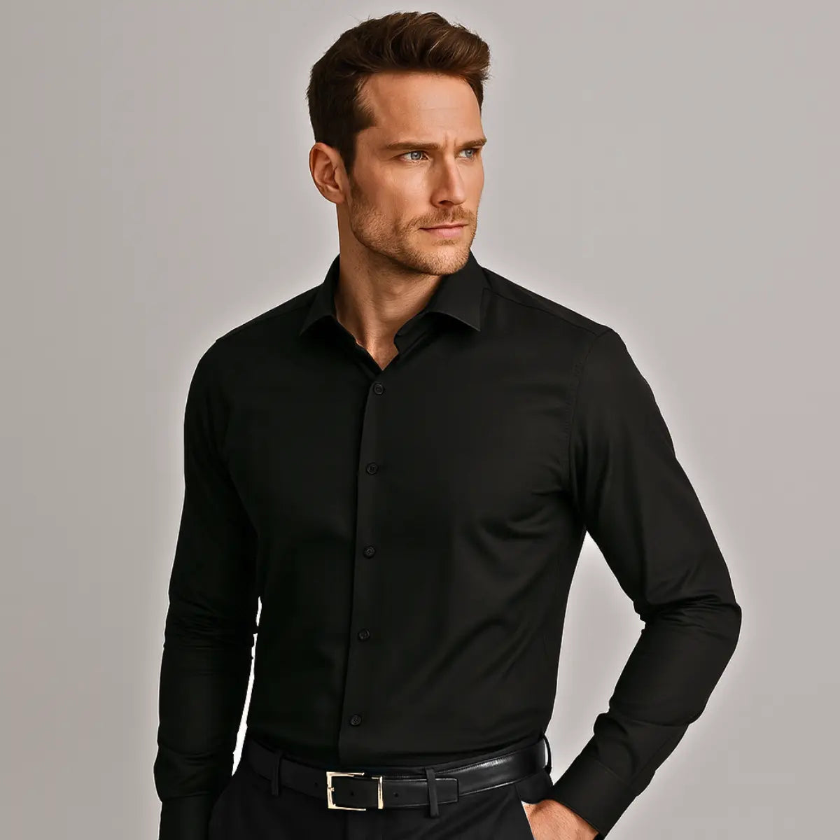 Camisa ajustada sin arrugas