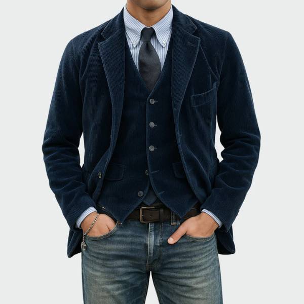 Tommy | Conjunto de 2 piezas: blazer y chaleco de terciopelo