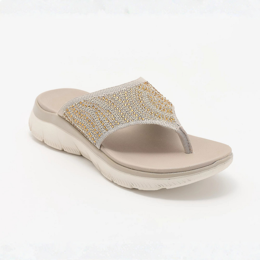 LIORA | Sandalias de tiras de malla cristalina, cómodas, para mujer