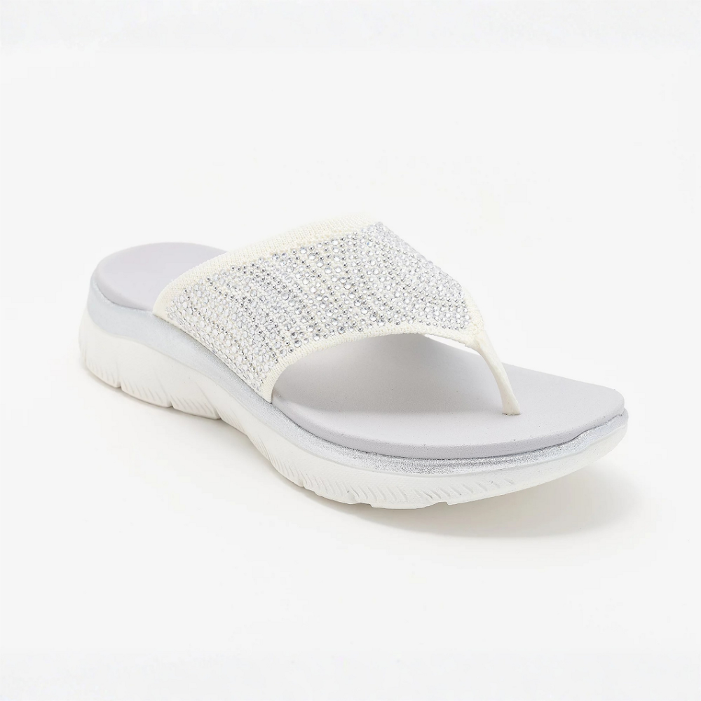 LIORA | Sandalias de tiras de malla cristalina, cómodas, para mujer