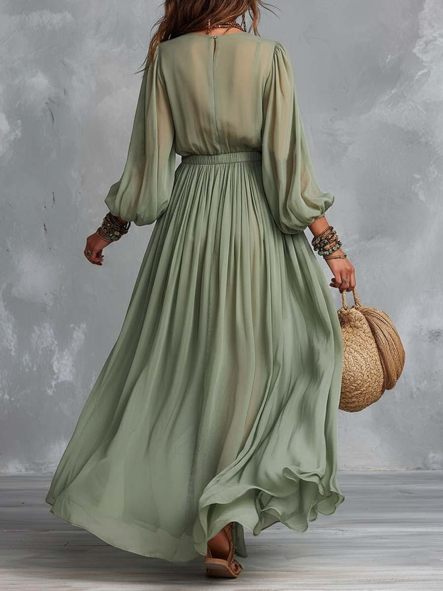 Élodine | Vestido largo bohemio con estampado floral
