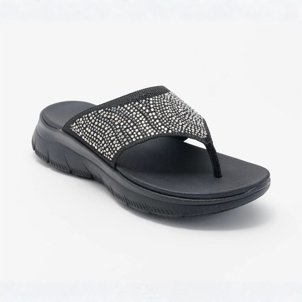 LIORA | Sandalias de tiras de malla cristalina, cómodas, para mujer