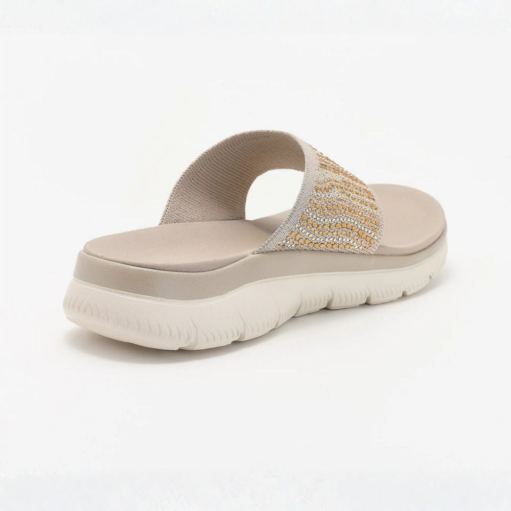 LIORA | Sandalias de tiras de malla cristalina, cómodas, para mujer