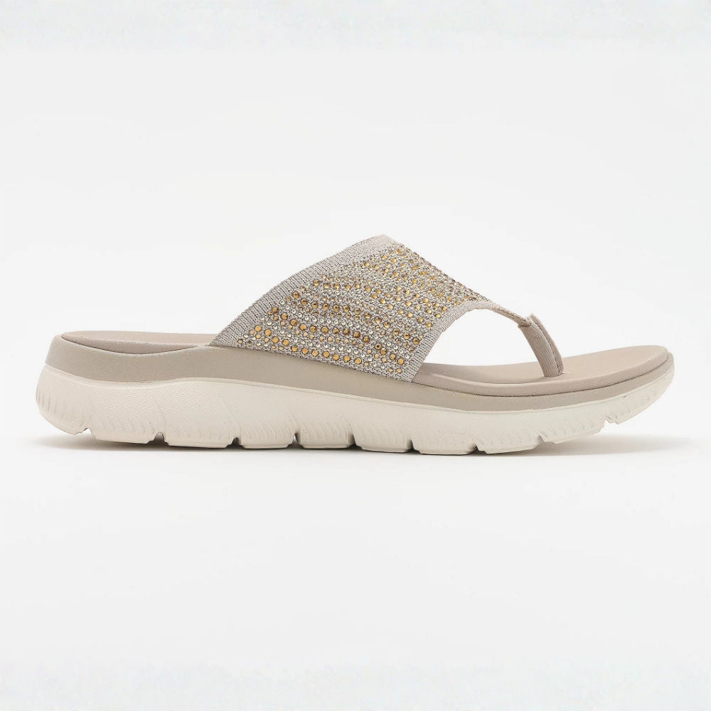 LIORA | Sandalias de tiras de malla cristalina, cómodas, para mujer