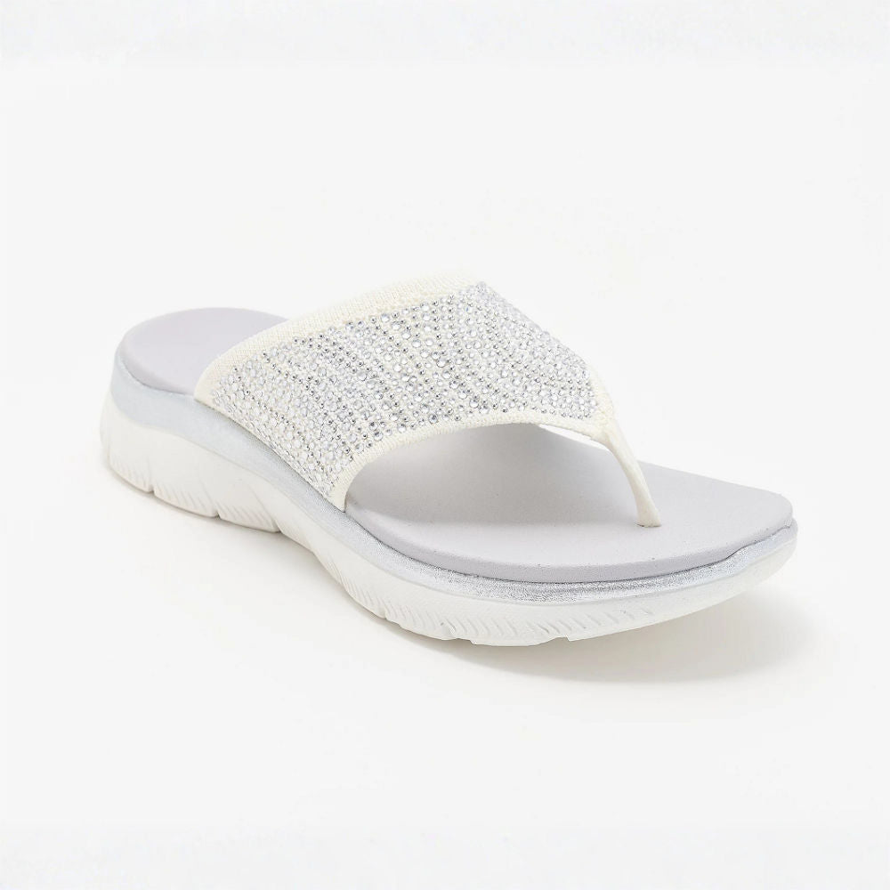 LIORA | Sandalias de tiras de malla cristalina, cómodas, para mujer