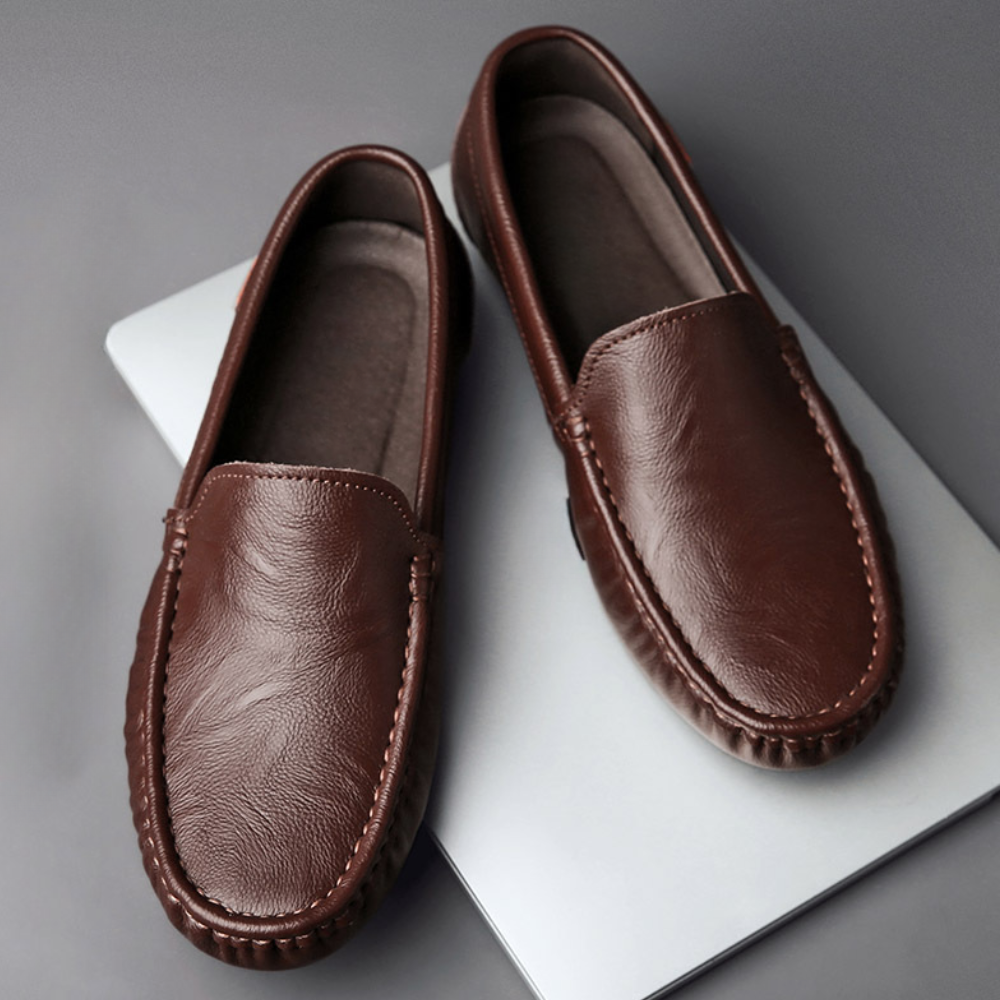 Zapatos de cuero para hombres - Mocasines cómodos