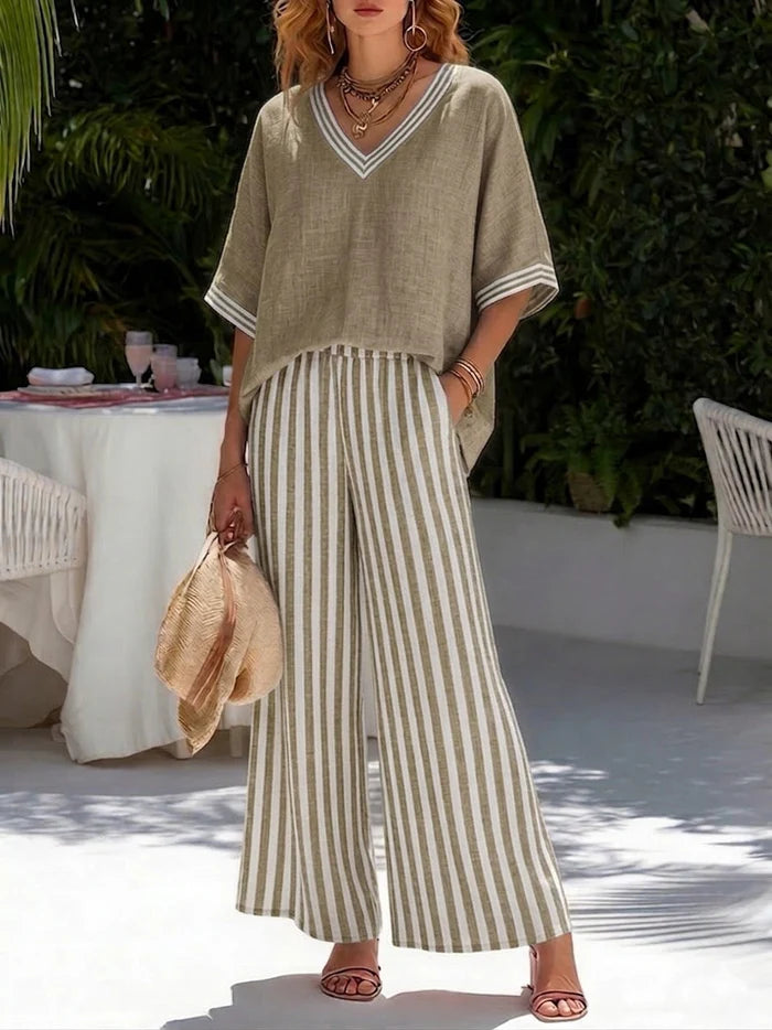 Amelia | Tenue d'été ample avec pantalon fluide