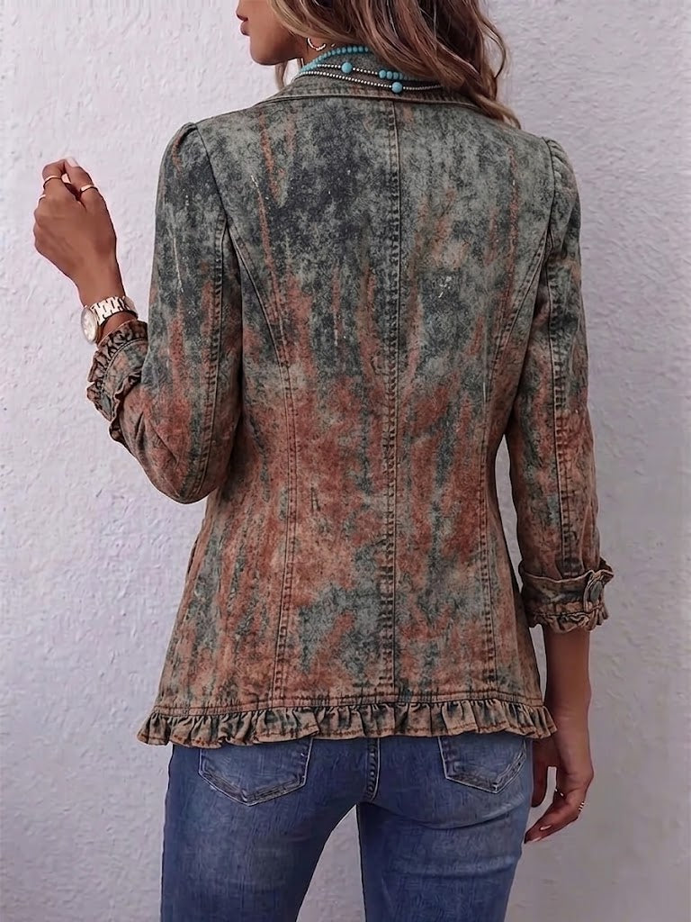 Benita | Chaqueta texturizada con degradado y volantes