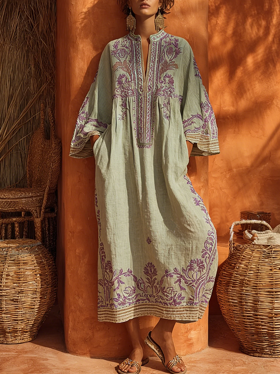 Celestina – Vestido boho bordado con encanto mediterráneo